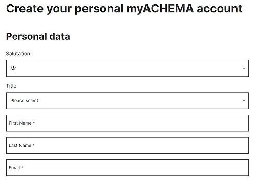 myACHEMA registration form