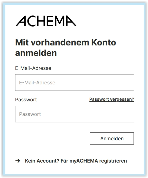 myACHEMA mein Login