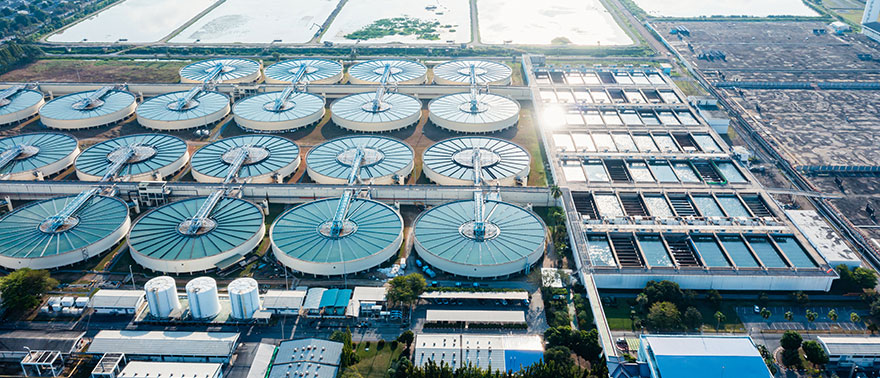 Top view of Drinking Water Treatment plants